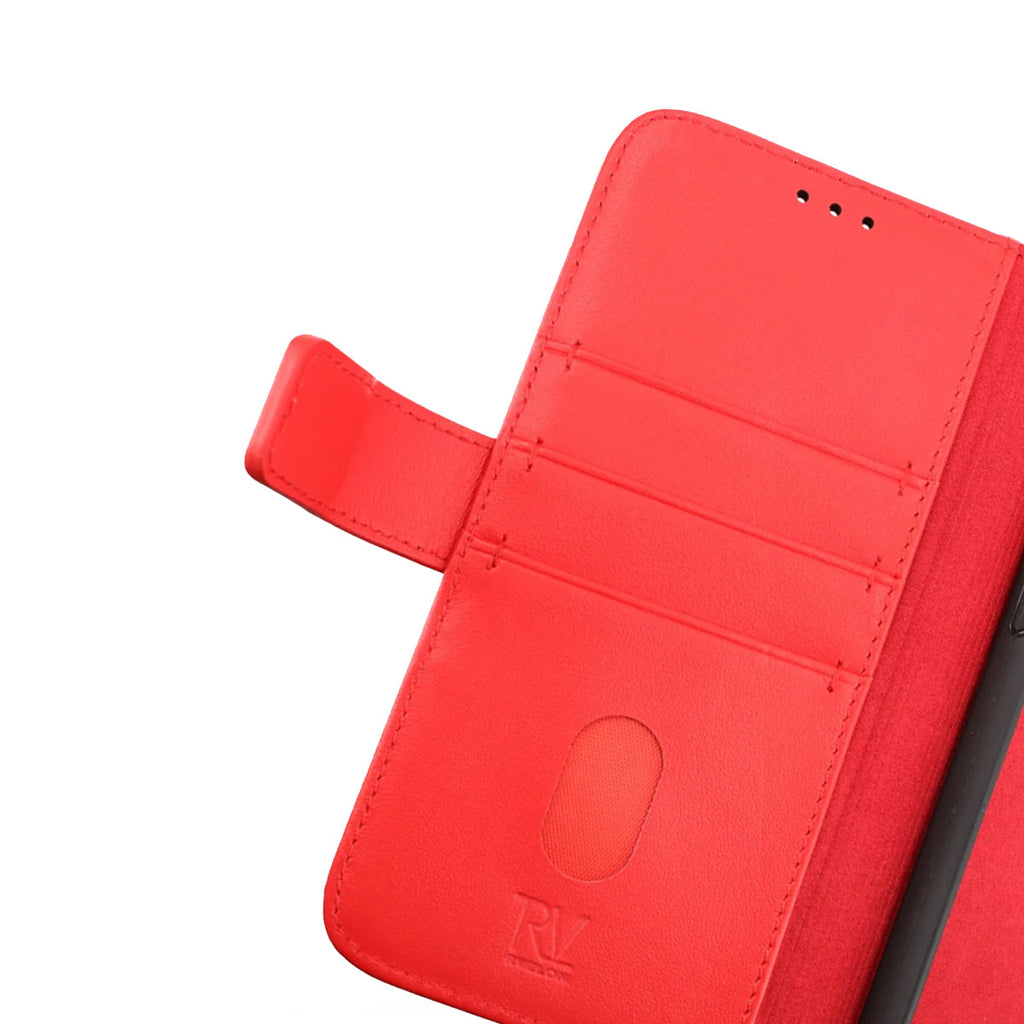 iPhone 14 Pro Max Plånboksfodral Läder Rvelon - Röd iPhone 14 Pro Max Plånboksfodral Läder Rvelon - Röd 
