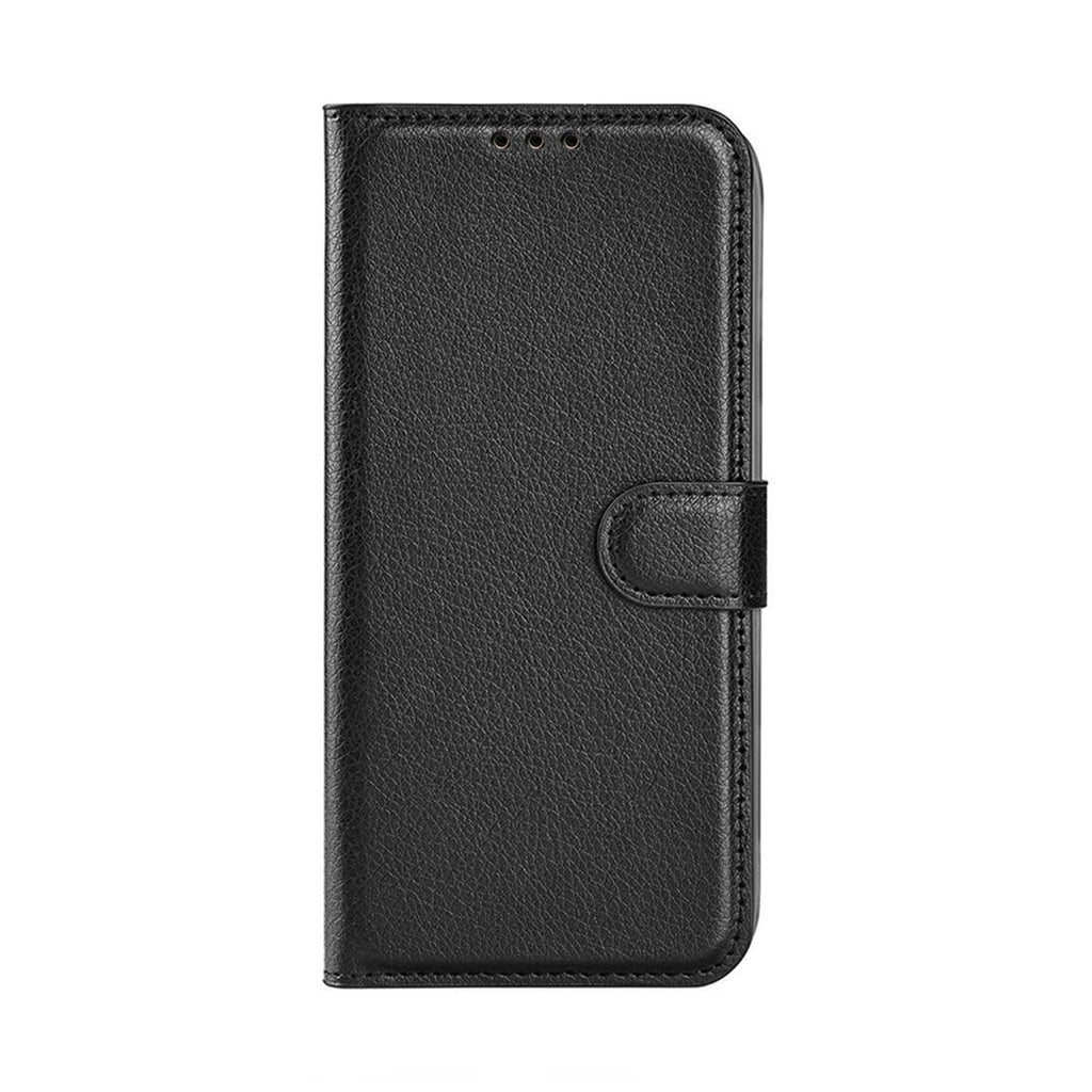 Flip Stand Leather Wallet Case For iPhone 14 Pro Black hos Phonecare.se