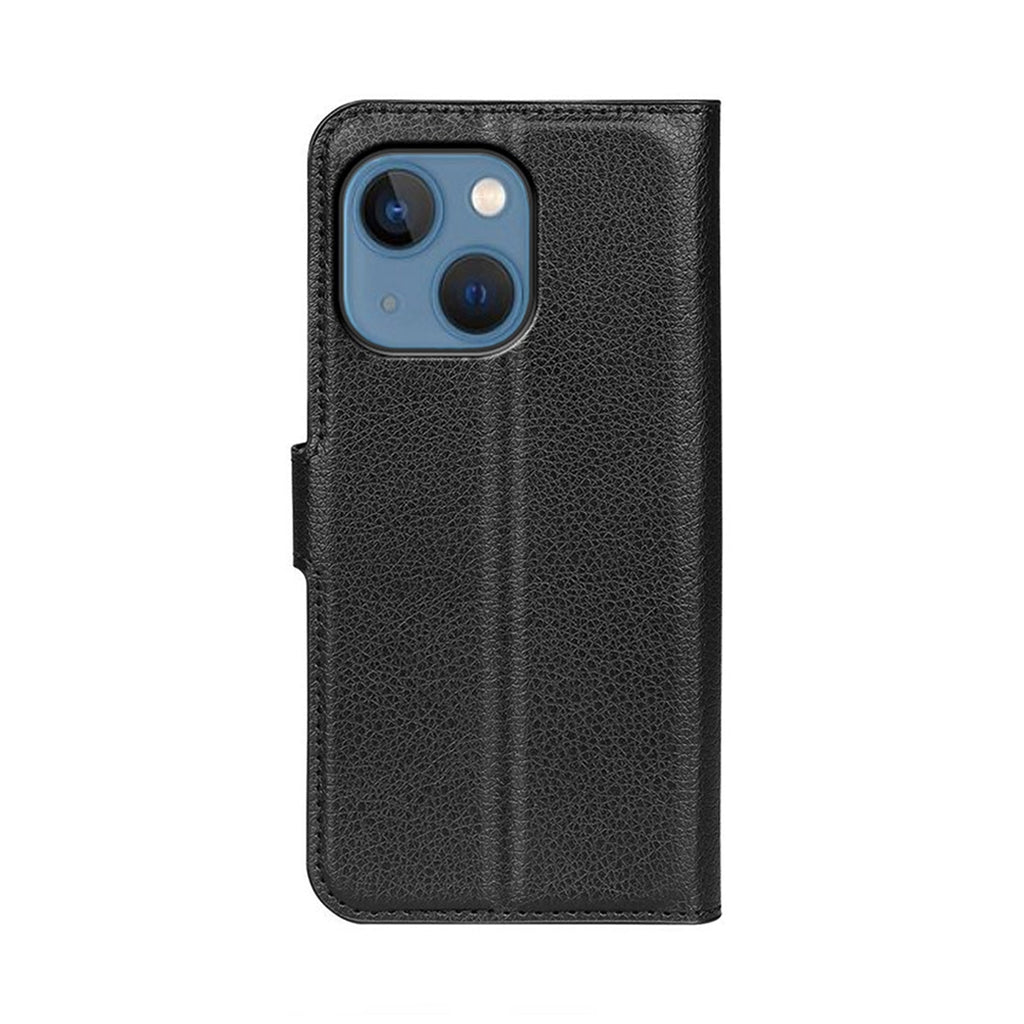 Flip Stand Leather Wallet Case For iPhone 14 Black hos Phonecare.se