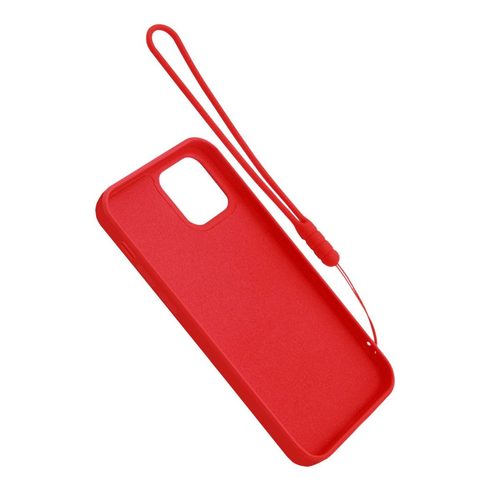 G-SP Silikon Skal Med Stativ Ring Och Handrem För IPhone 12 Mini Röd