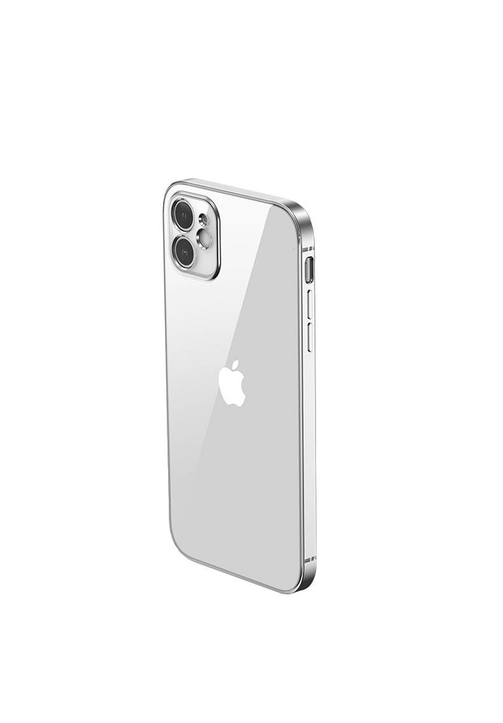 Mobilskal med Kameraskydd iPhone 12 Silver/Klar
