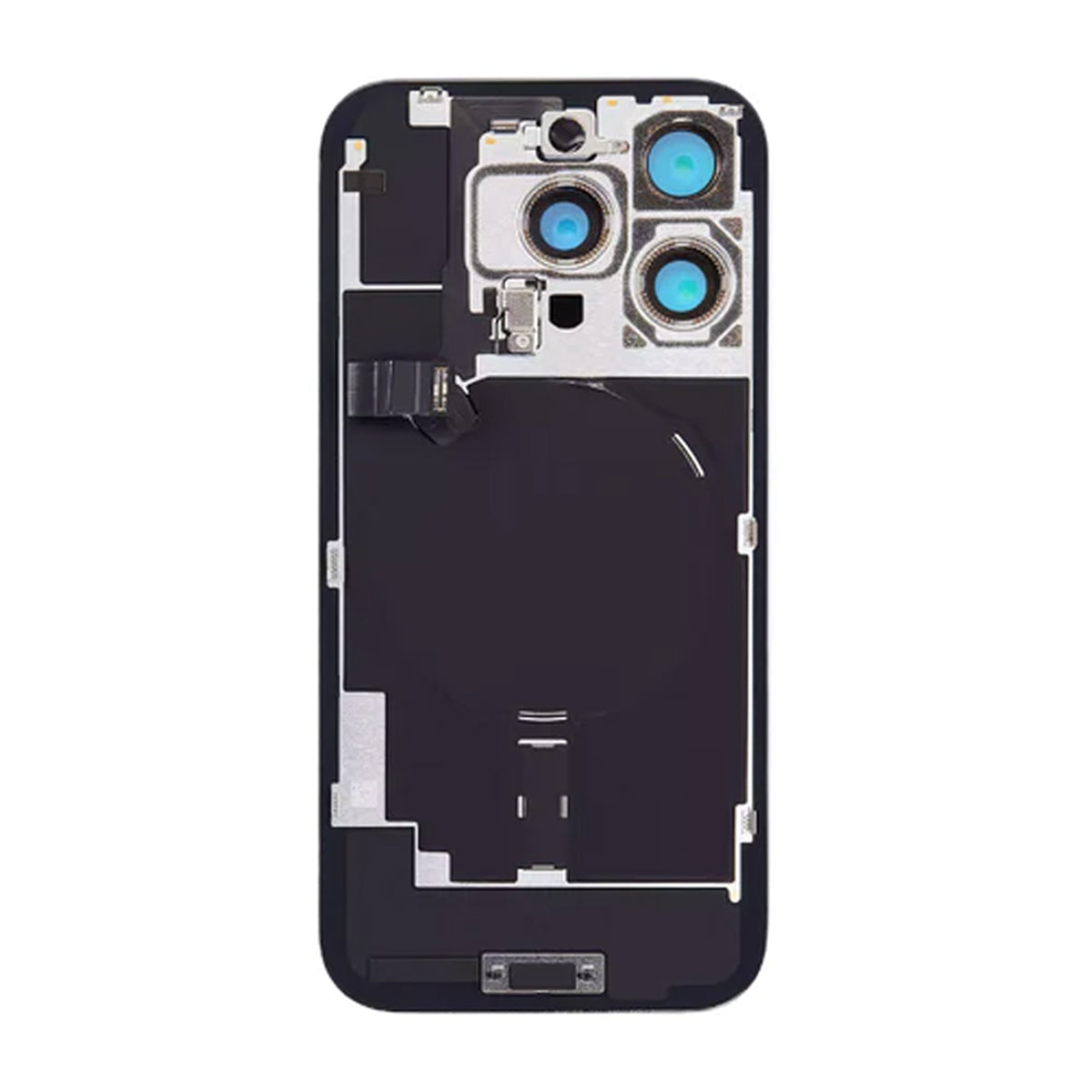 iPhone 16 Pro Max Baksida Glas med smådelar - Vit Titan - Image 2