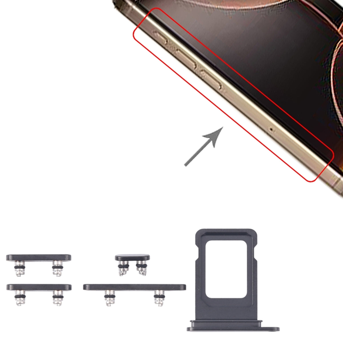 iPhone 16 Pro/16 Pro Max Sim Card Tray Black - Image 2