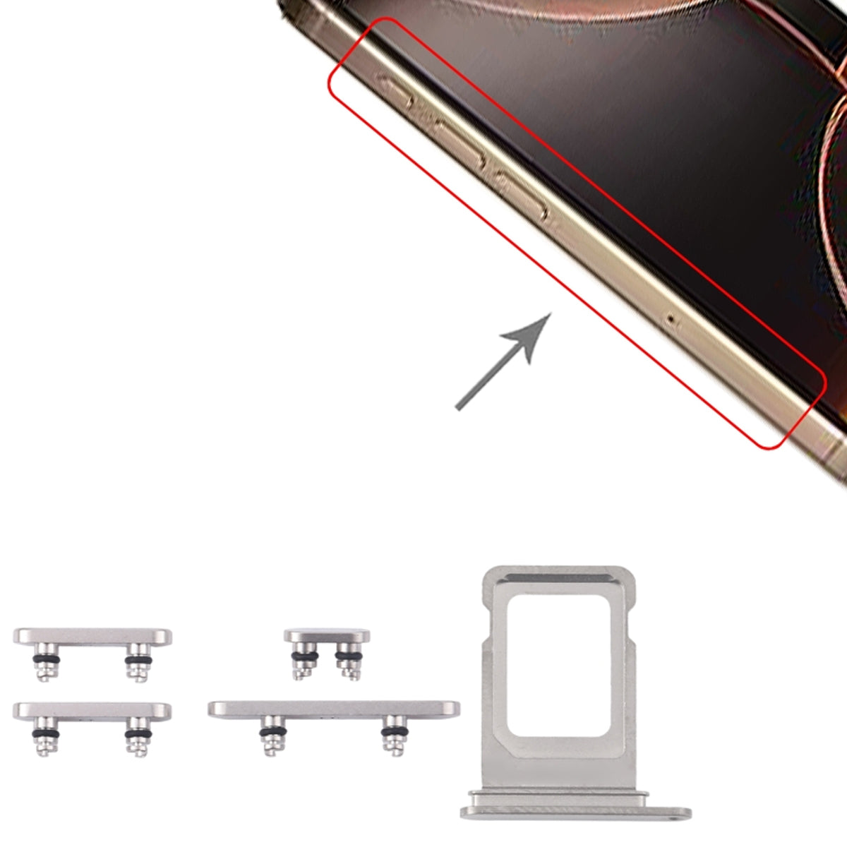 Knappar och Simkorthållare för iPhone 16 Pro och 16 Pro Max - Vit - Image 2