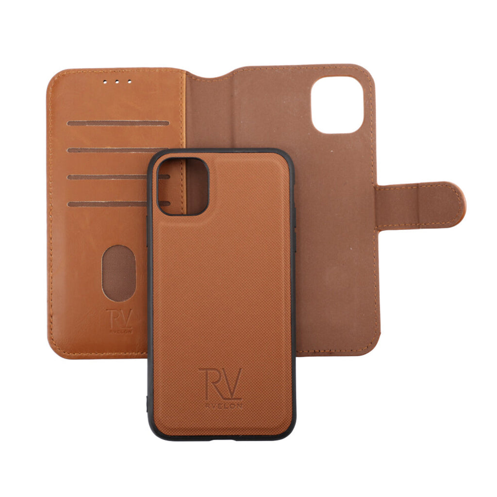 iPhone 11 Plånboksfodral Magnet Rvelon - Guldbrun 
