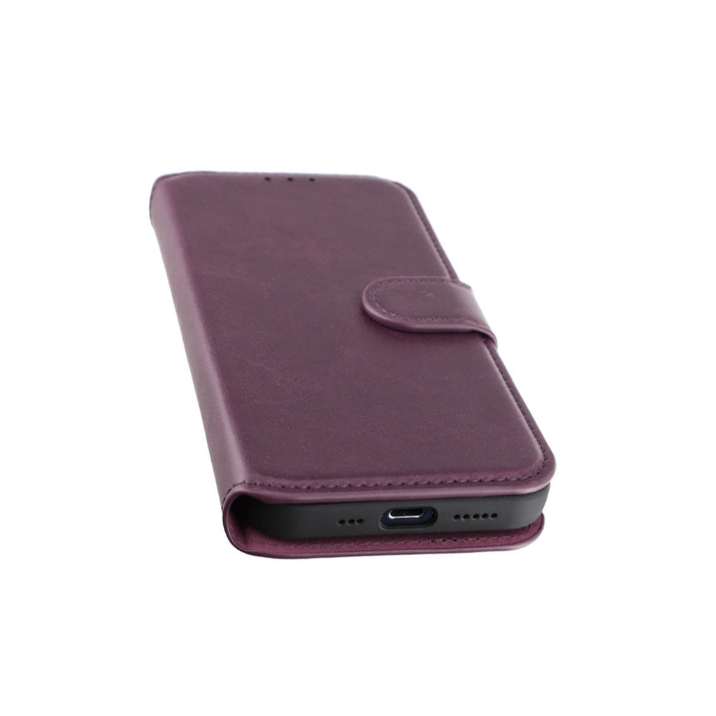 iPhone 12/12 Pro Plånboksfodral Magnet Rvelon - Mörklila 