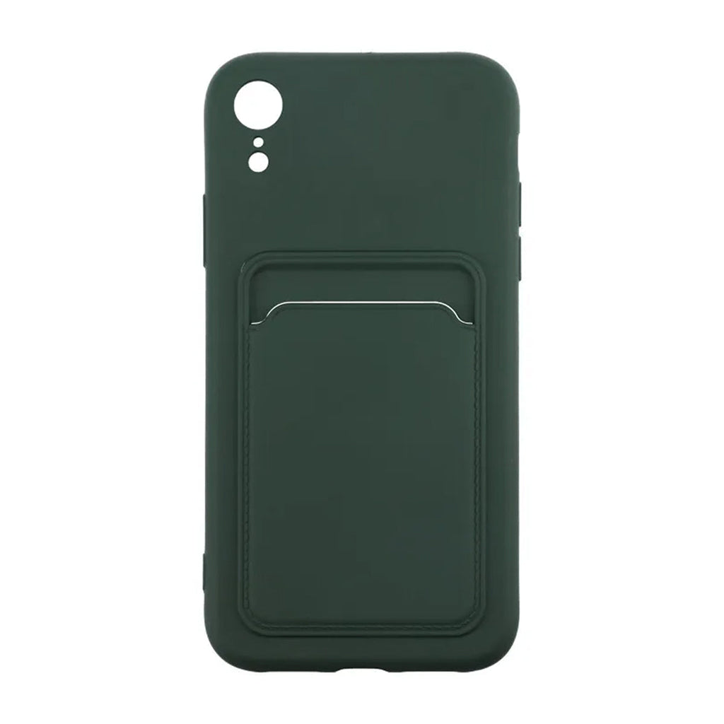 iPhone 12 Pro Max Silikonskal med Korthållare - Svart iPhone XR Silikonskal med Korthållare - Militärgrön 