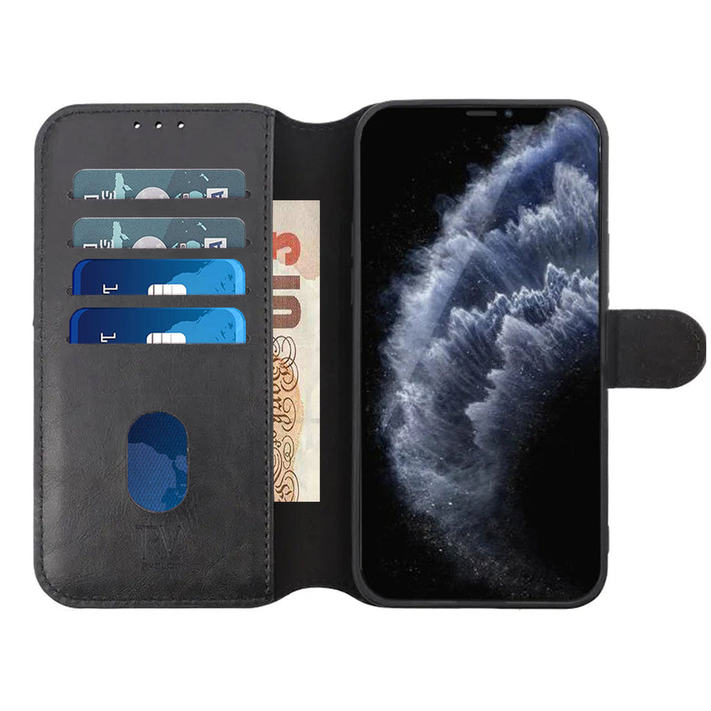 iPhone 13 Plånboksfodral Magnet Rvelon - Svart iPhone 13 Plånboksfodral Magnet Rvelon - Svart 