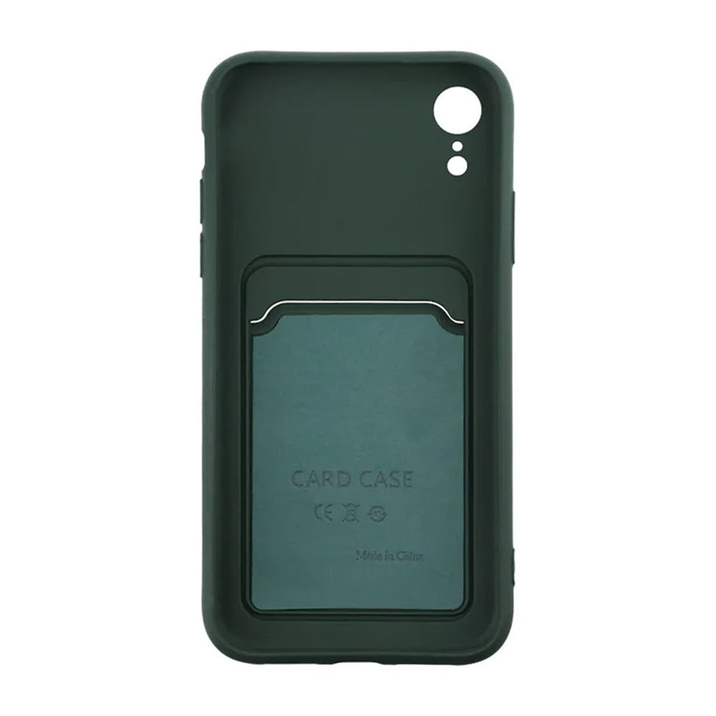 iPhone XR Silikonskal med Korthållare - Lila iPhone XR Silikonskal med Korthållare - Militärgrön 