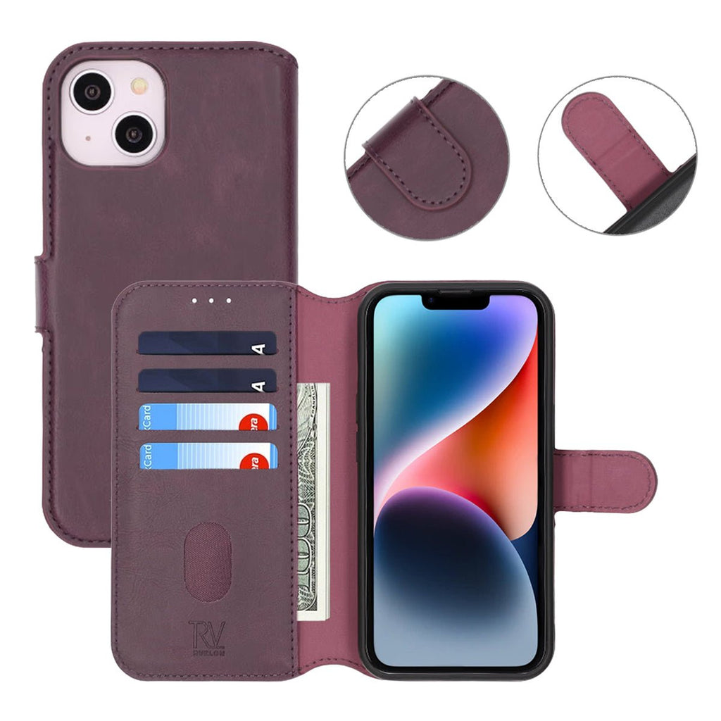iPhone 13/14 Plånboksfodral Magnet Rvelon - Lila