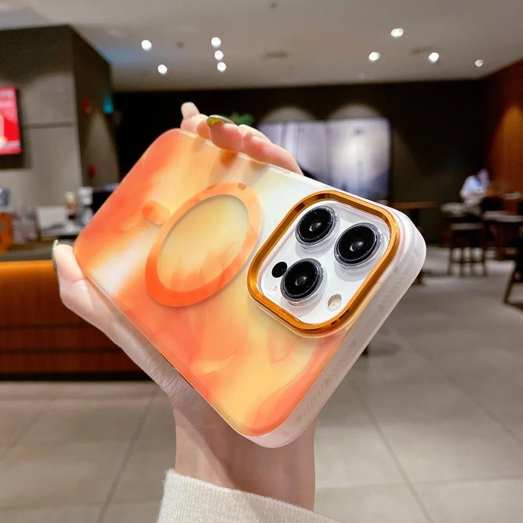 iPhone 14 Pro MagSafe Mobilskal - Orange Abstrakt - PhonecareMobilskalOrange