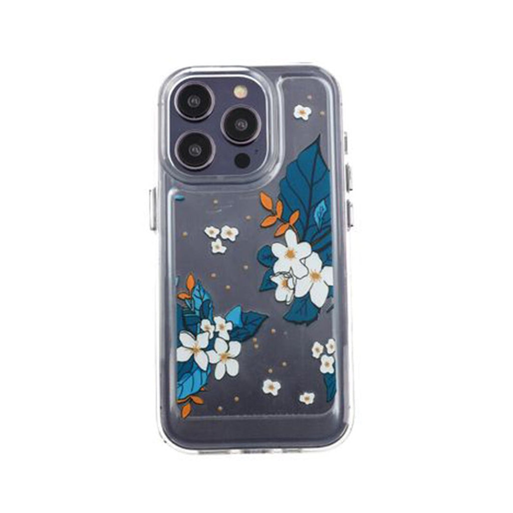 iPhone 14 Pro Mobilskal med motiv - Blå Blad - PhonecareMobilskalBlå