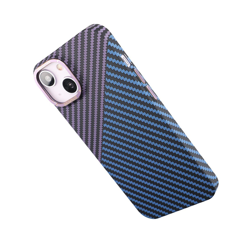 Kolfiber Skal iPhone 14 - Lila & Blå - PhonecareMobilskalBlå