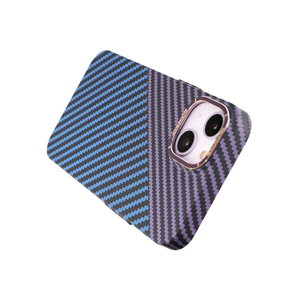 Kolfiber Skal iPhone 14 - Lila & Blå - PhonecareMobilskalBlå