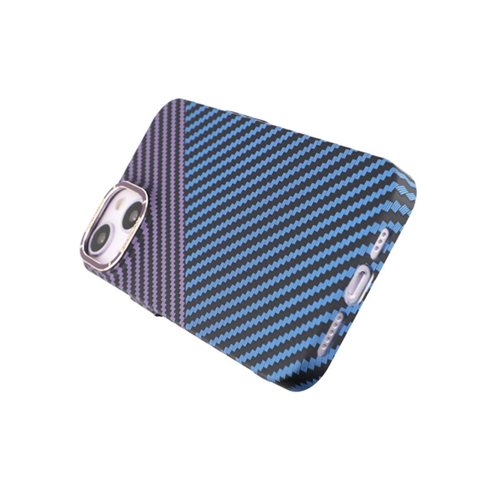 Kolfiber Skal iPhone 14 - Lila & Blå - PhonecareMobilskalBlå
