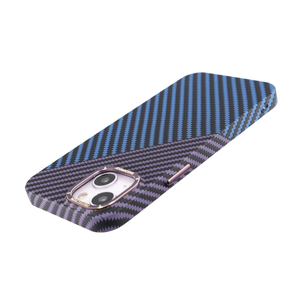 Kolfiber Skal iPhone 14 - Lila & Blå - PhonecareMobilskalBlå