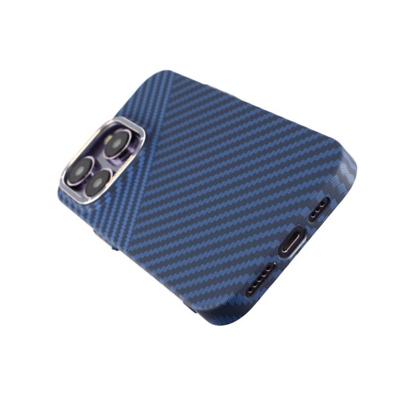 Kolfiber Skal iPhone 14 Pro - Blå & Grå - PhonecareMobilskalBlå