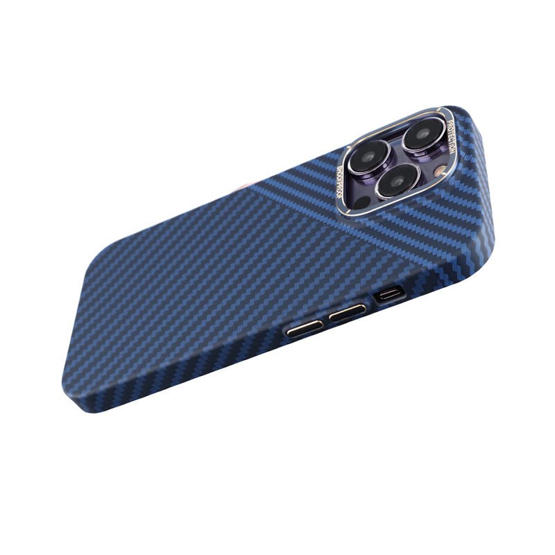 Kolfiber Skal iPhone 14 Pro - Blå & Grå - PhonecareMobilskalBlå