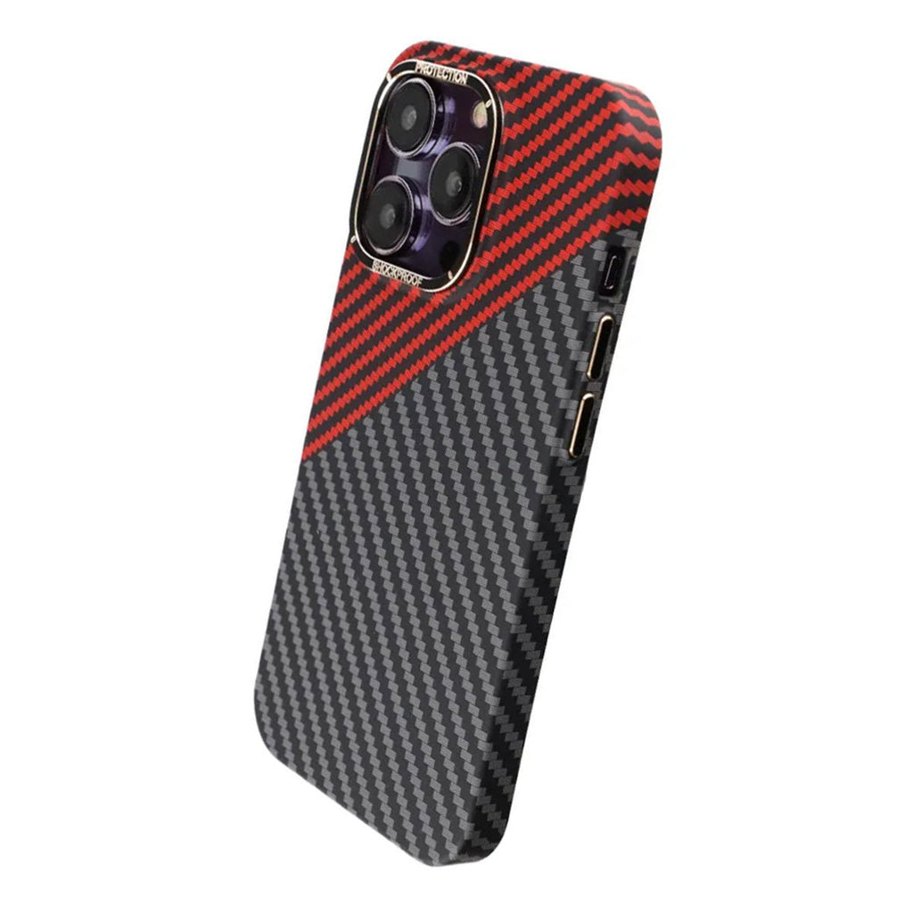 Kolfiber Skal iPhone 14 Pro - Röd & Svart - PhonecareMobilskalRöd