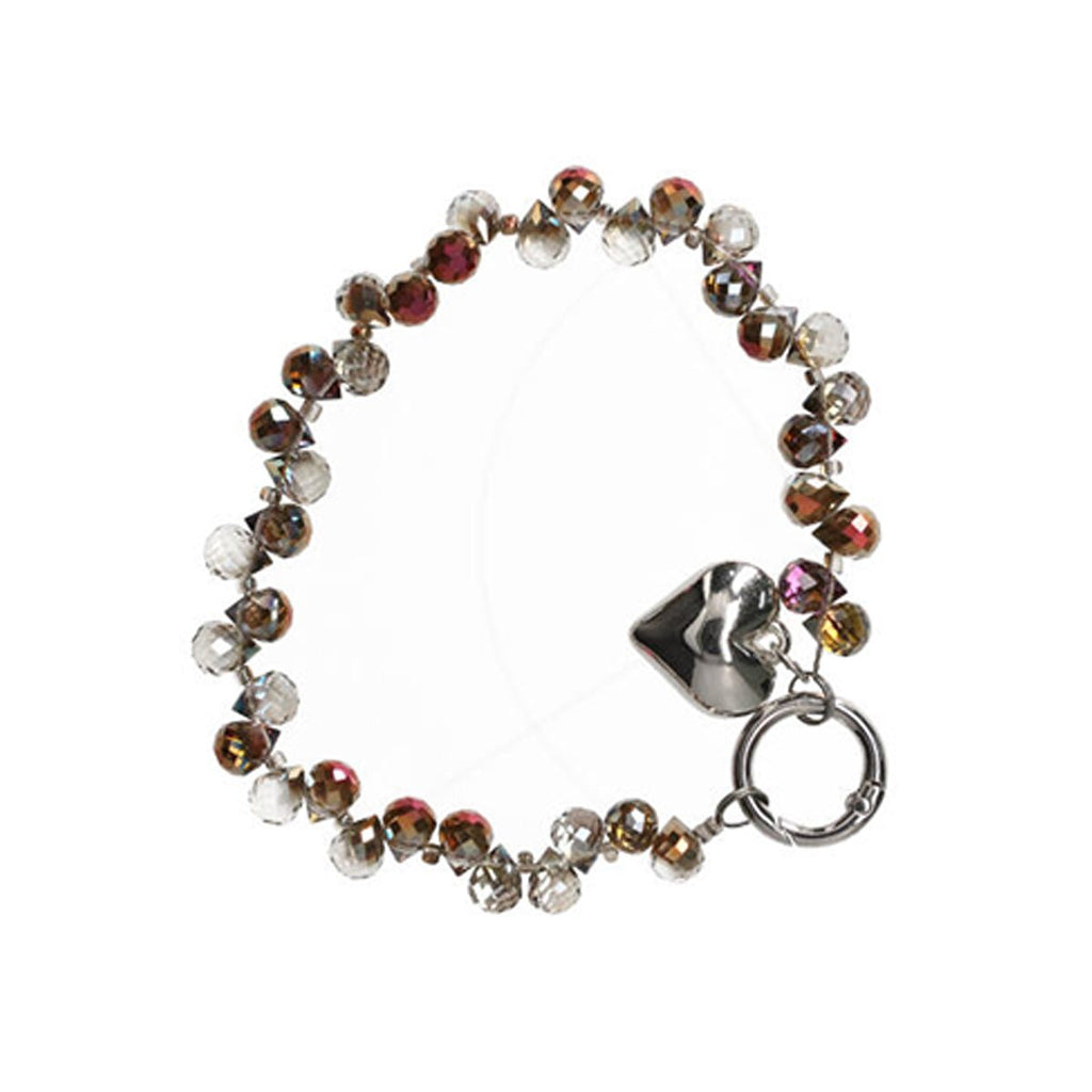 Mobilband med Pärlor och Hjärta - Brun