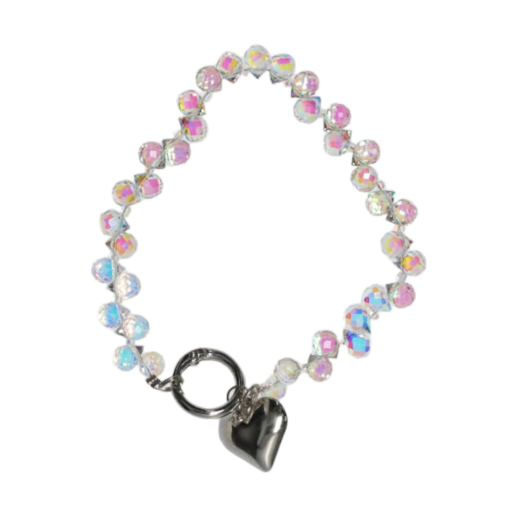Mobilband med Pärlor och Hjärta - Iriserande