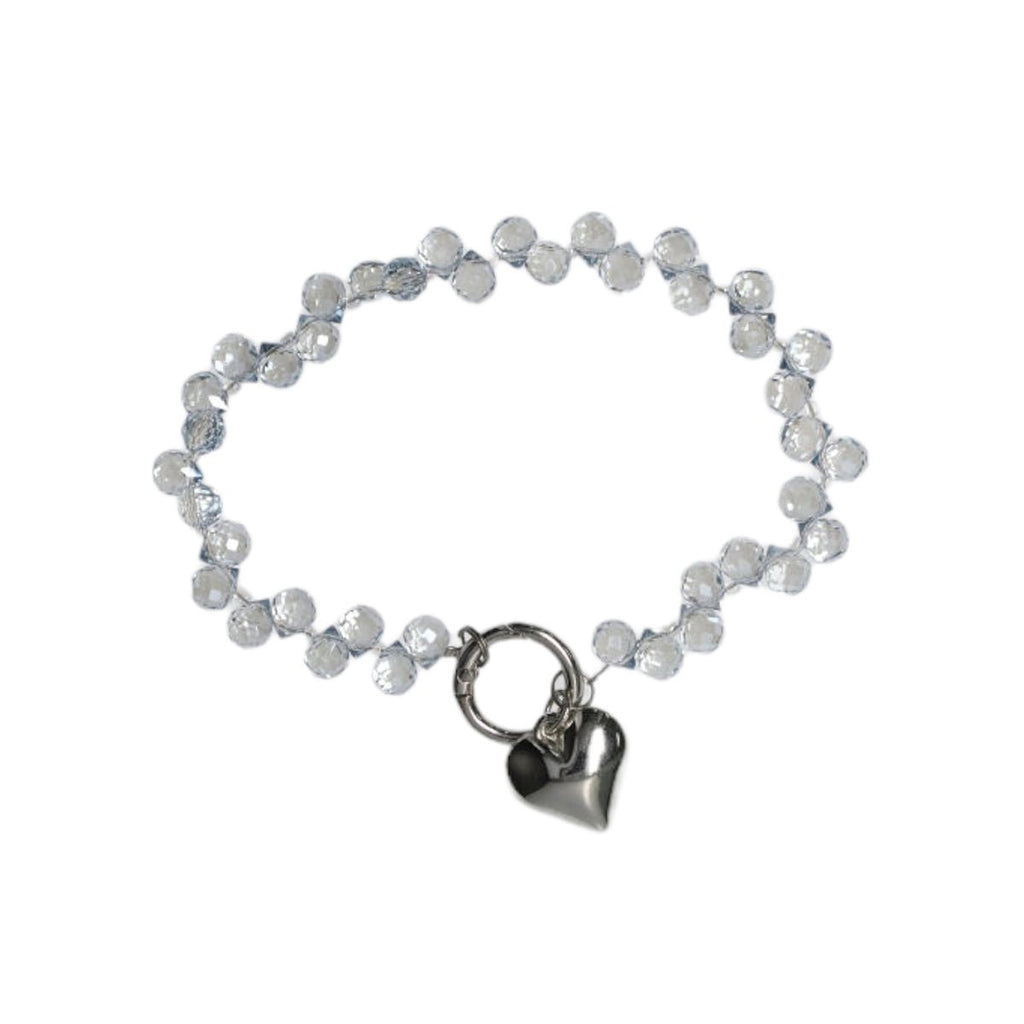 Mobilband med Pärlor och Hjärta - Vit