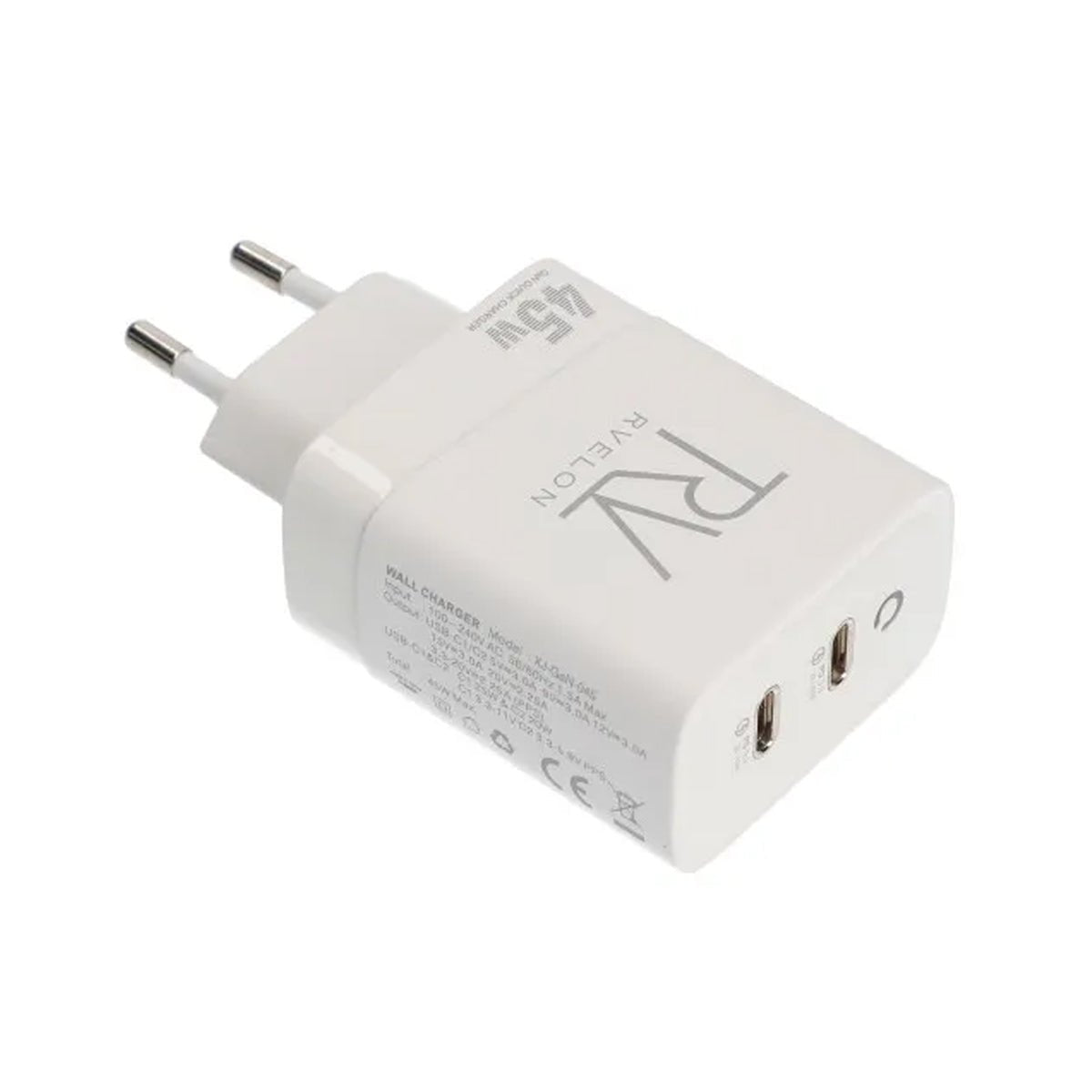 Rvelon 45W USB-C x2 GaN Väggladdare - Image 2