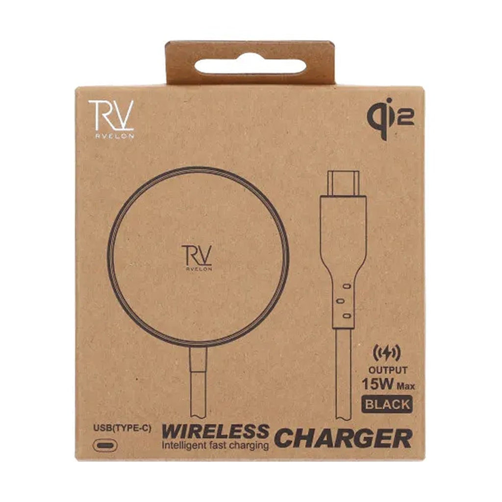 Rvelon Trådlös MagSafe Laddare med Stativ Qi2 15W USB - C - Grå