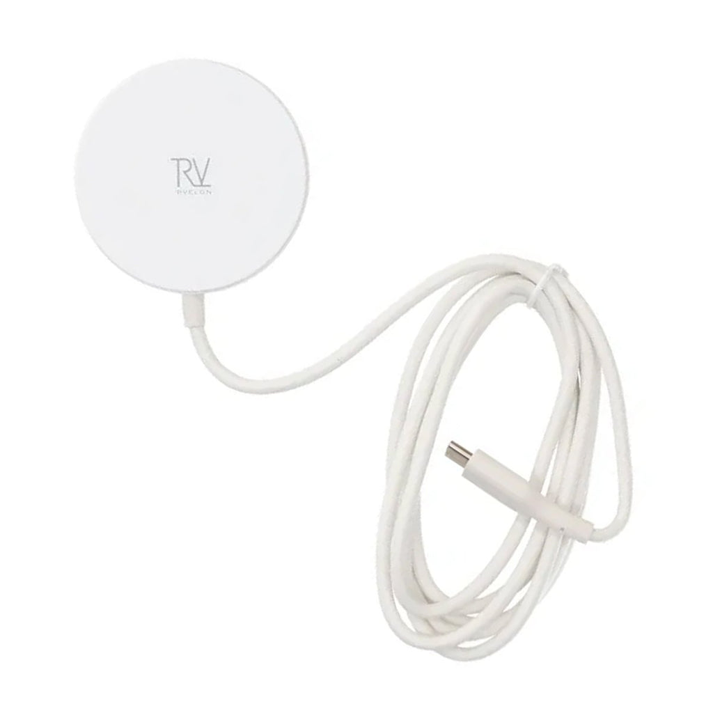 Rvelon Trådlös MagSafe Laddare med Stativ Qi2 15W USB - C - Vit