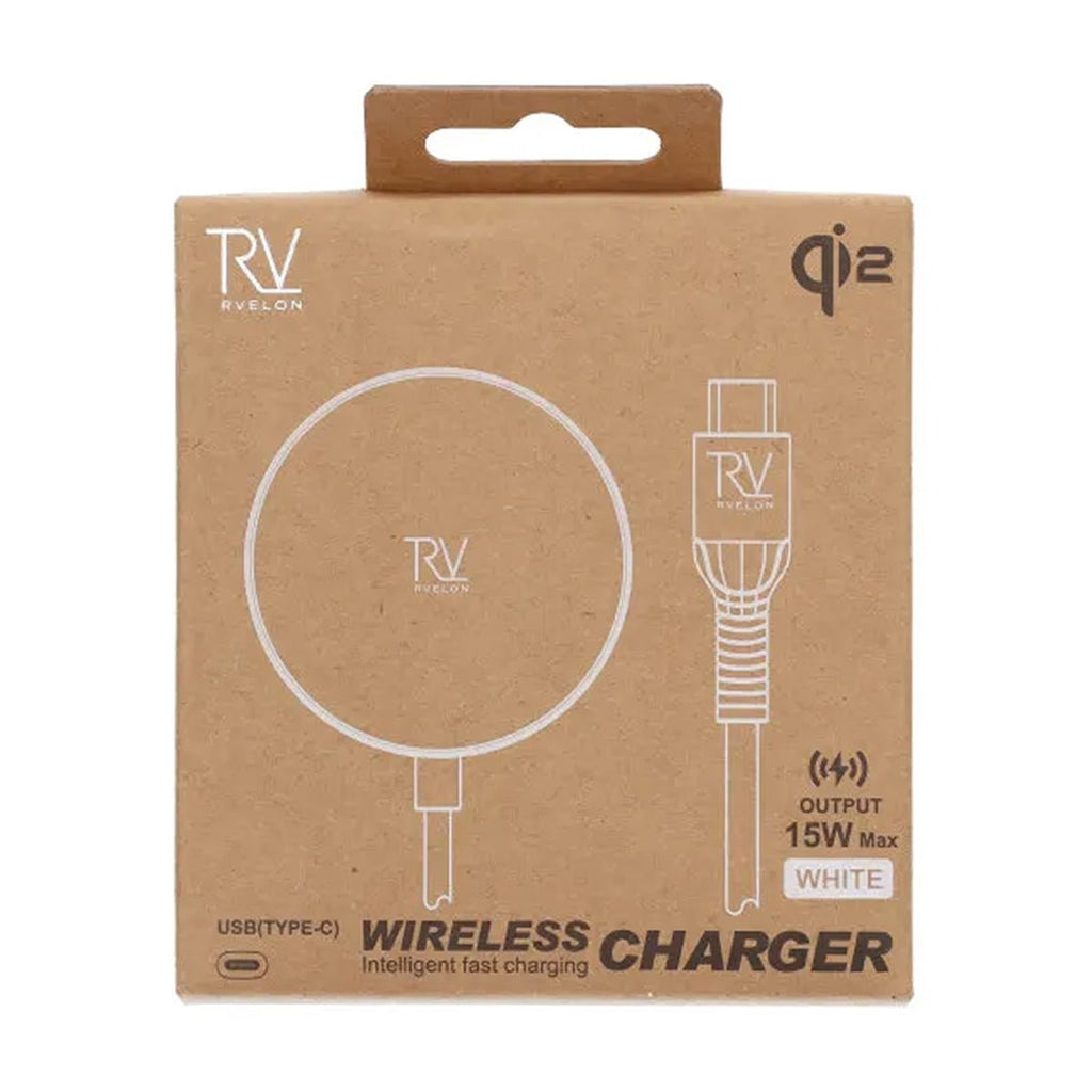 Rvelon Trådlös MagSafe Laddare - Qi2 15W USB - C - Vit