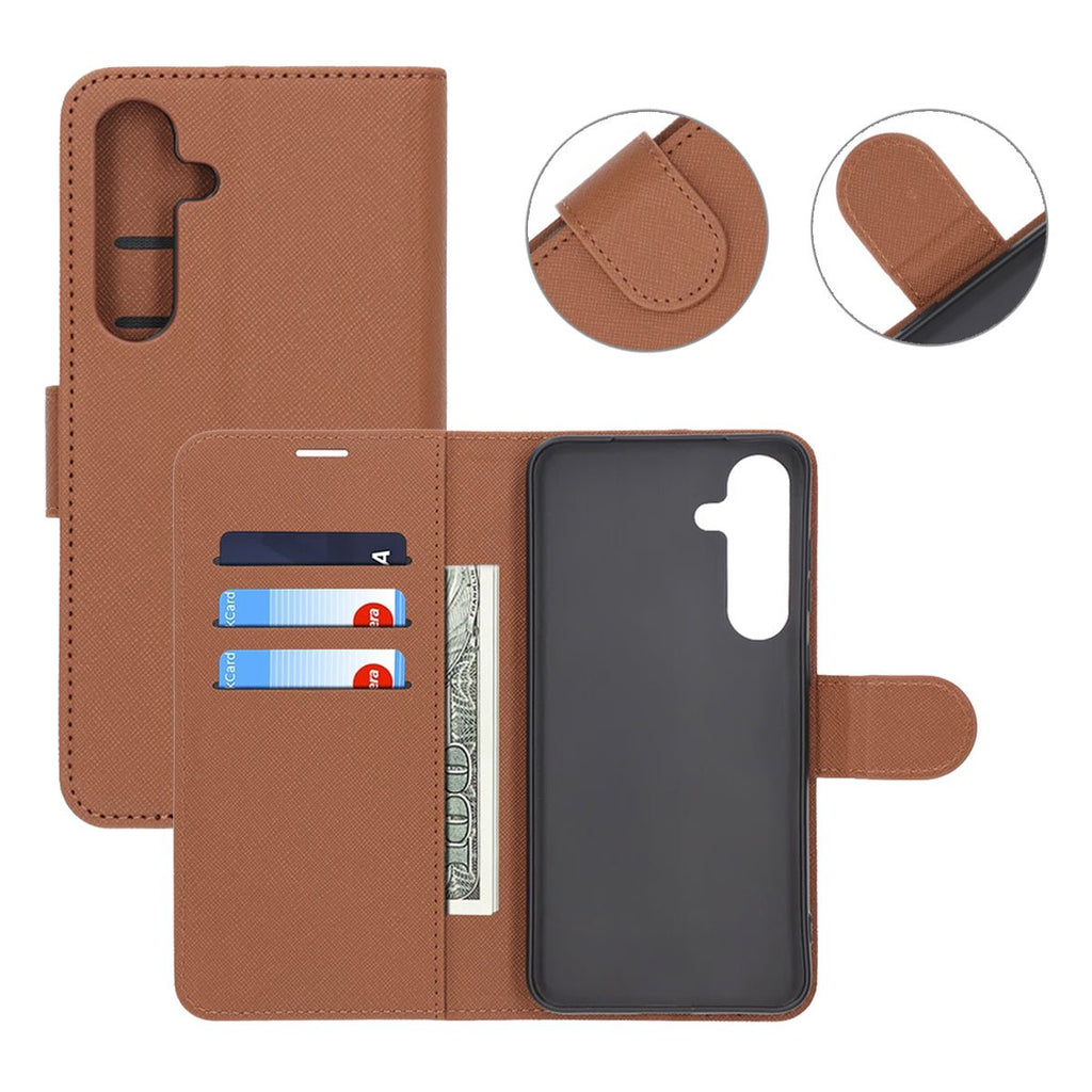 Samsung Galaxy S25 Plus Plånboksfodral med Stativ - Brun