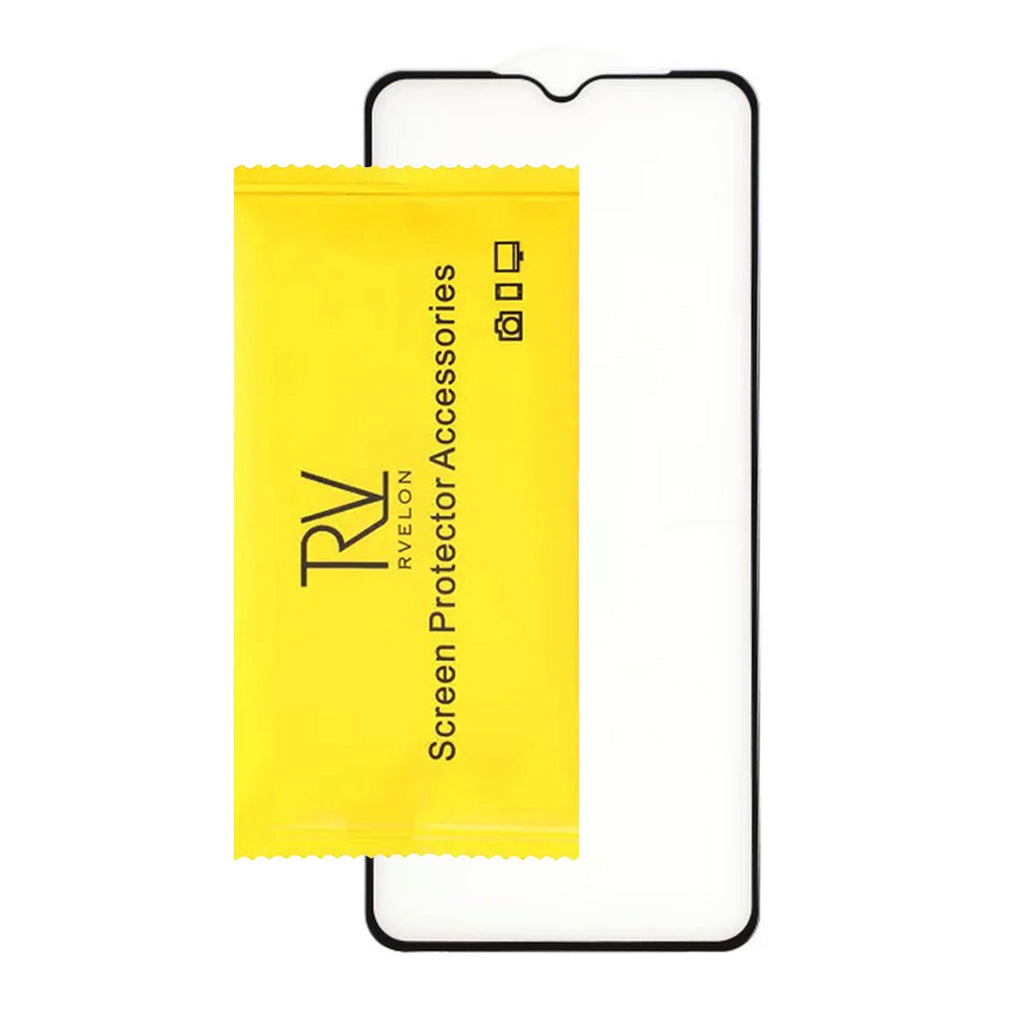 Skärmskydd Samsung Galaxy A04s - 3D Härdat Glas - Svart (miljö)