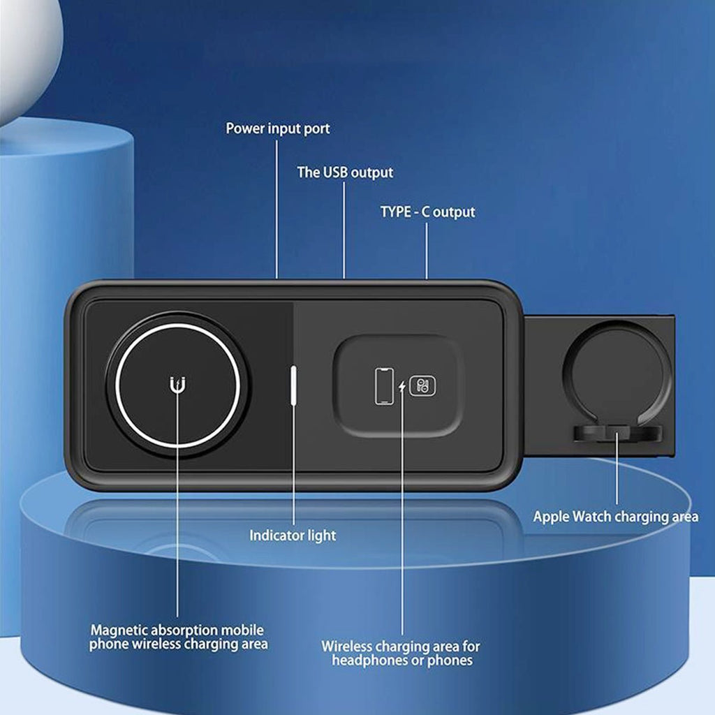 Smart 3 - i - 1 Trådlös laddare - Svart