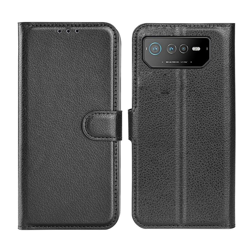 Flip Stand Leather Wallet Case For Asus ROG Phone 6 Black hos Phonecare.se