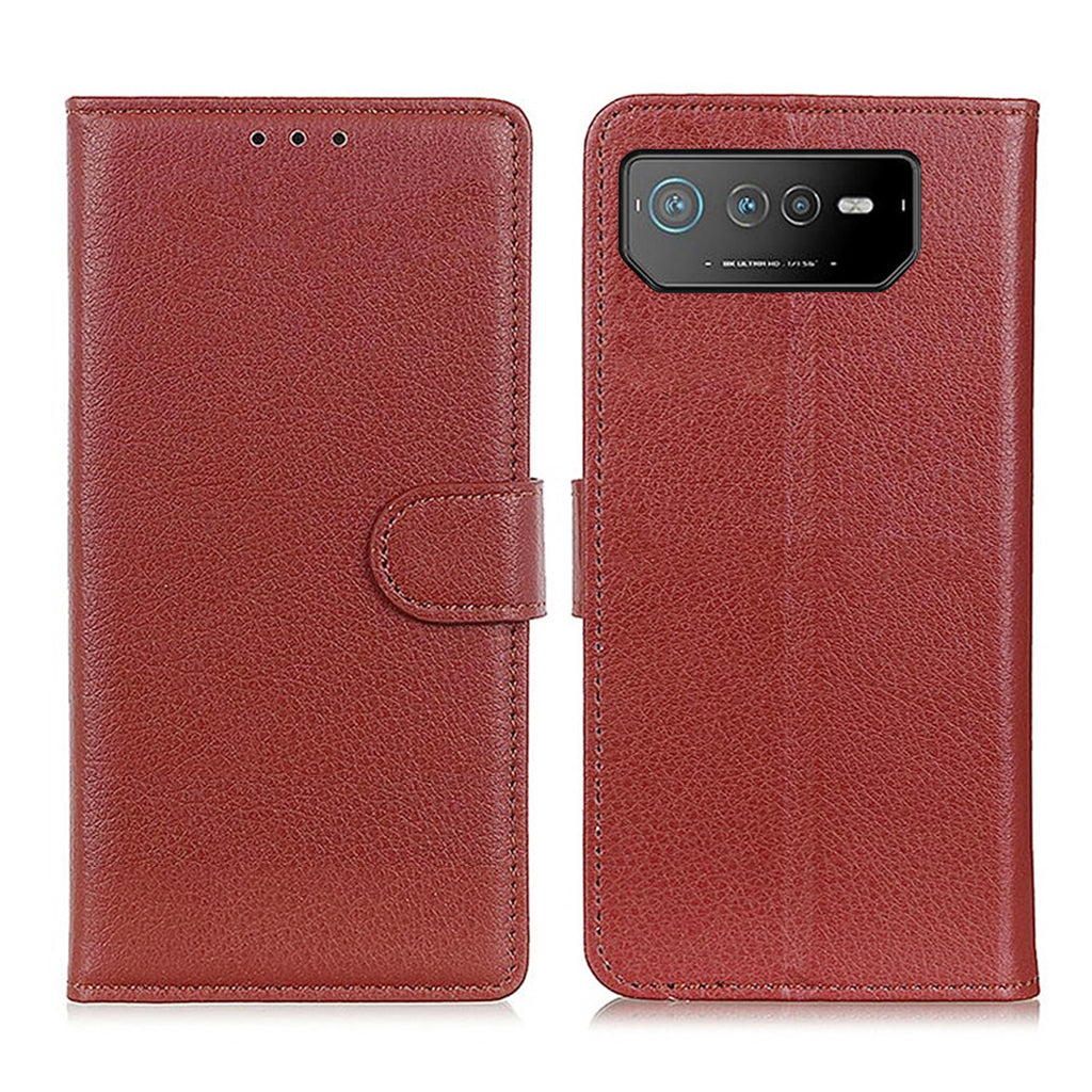 Flip Stand Leather Wallet Case For Asus ROG Phone 6 Brown hos Phonecare.se
