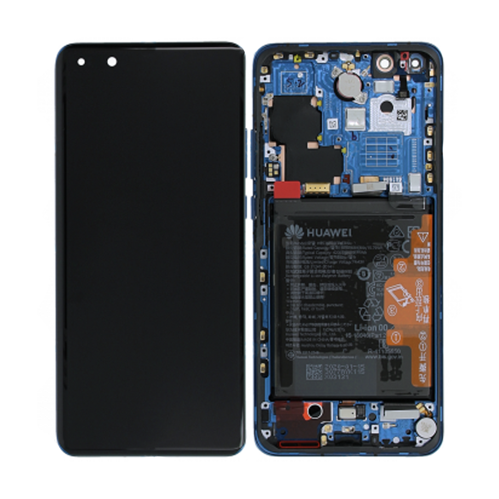 Huawei P40 Pro Skärm med Batteri Original Blå