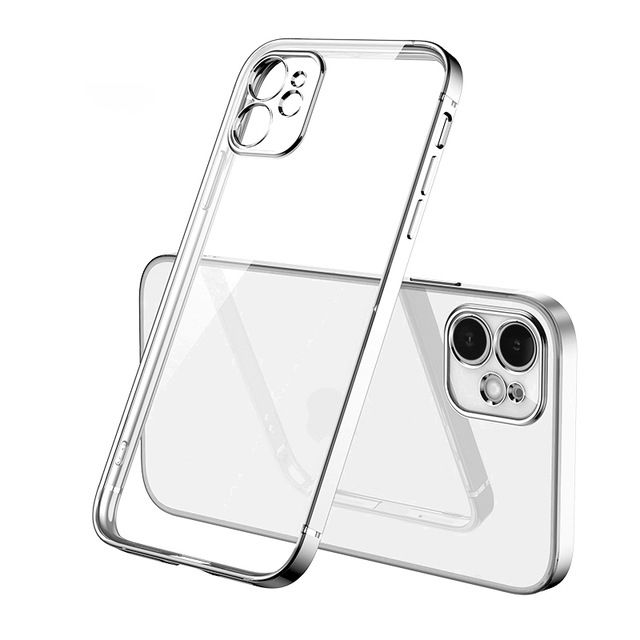 Mobilskal med Kameraskydd iPhone 12 Mini Silver/Klar