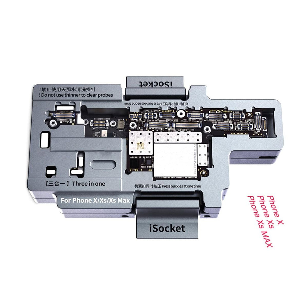 iSocket 3-i-1 Moderkort Fixtur Apple iPhone X/XS/XS Max
