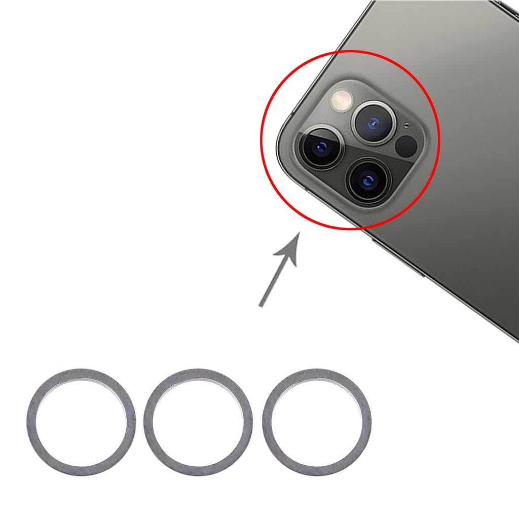 Lins/Kameraskydd Med Metallram iPhone 12 Pro Grafit (3-pack)