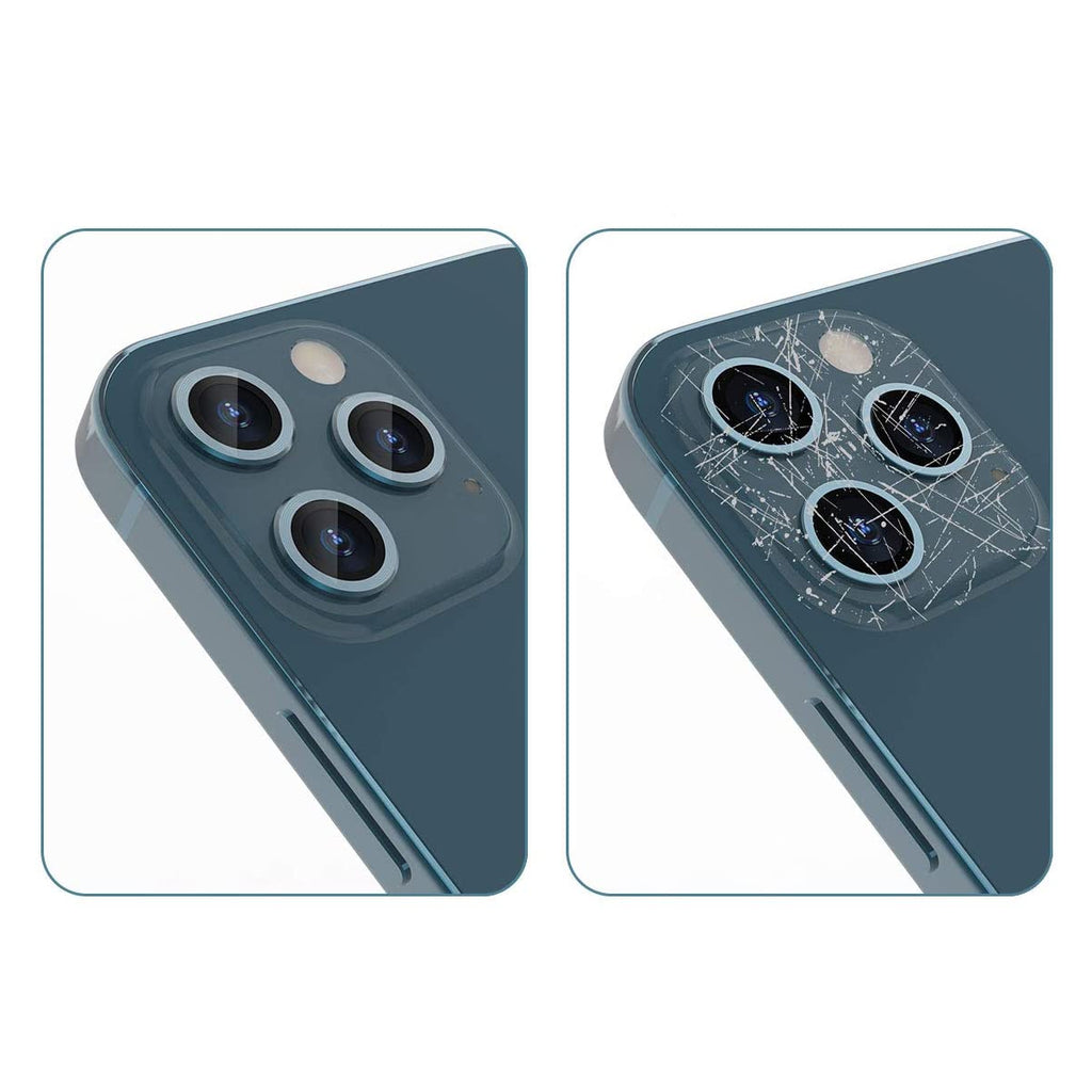 Lins/Kameraskydd Med Metallram iPhone 12 Pro Max Blå (3-pack)