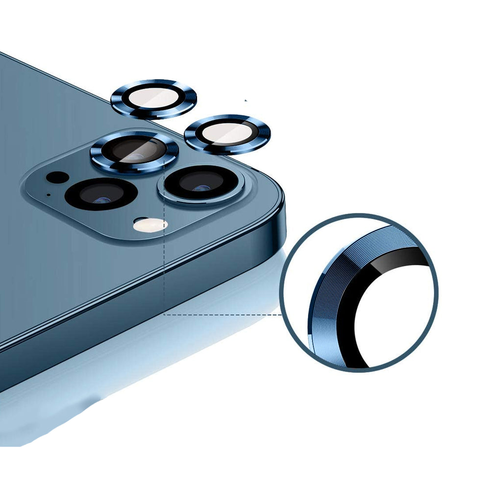 iPhone 12 Pro Metal Hoop Ring Protector for Camera (3 pcs) Blå