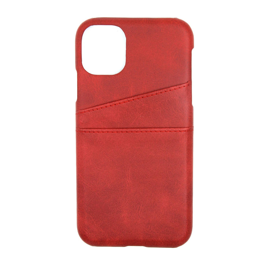Mobilskal Läder med Kortfack iPhone 11 Pro Max Röd