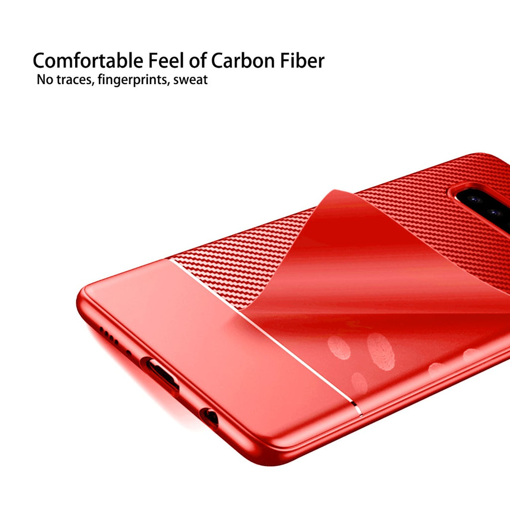 Mobilskal med Kolfiberfilm Samsung S10e Röd