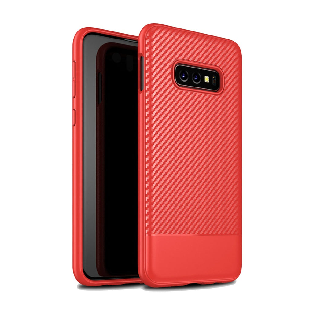 Mobilskal med Kolfiberfilm Samsung S10e Röd