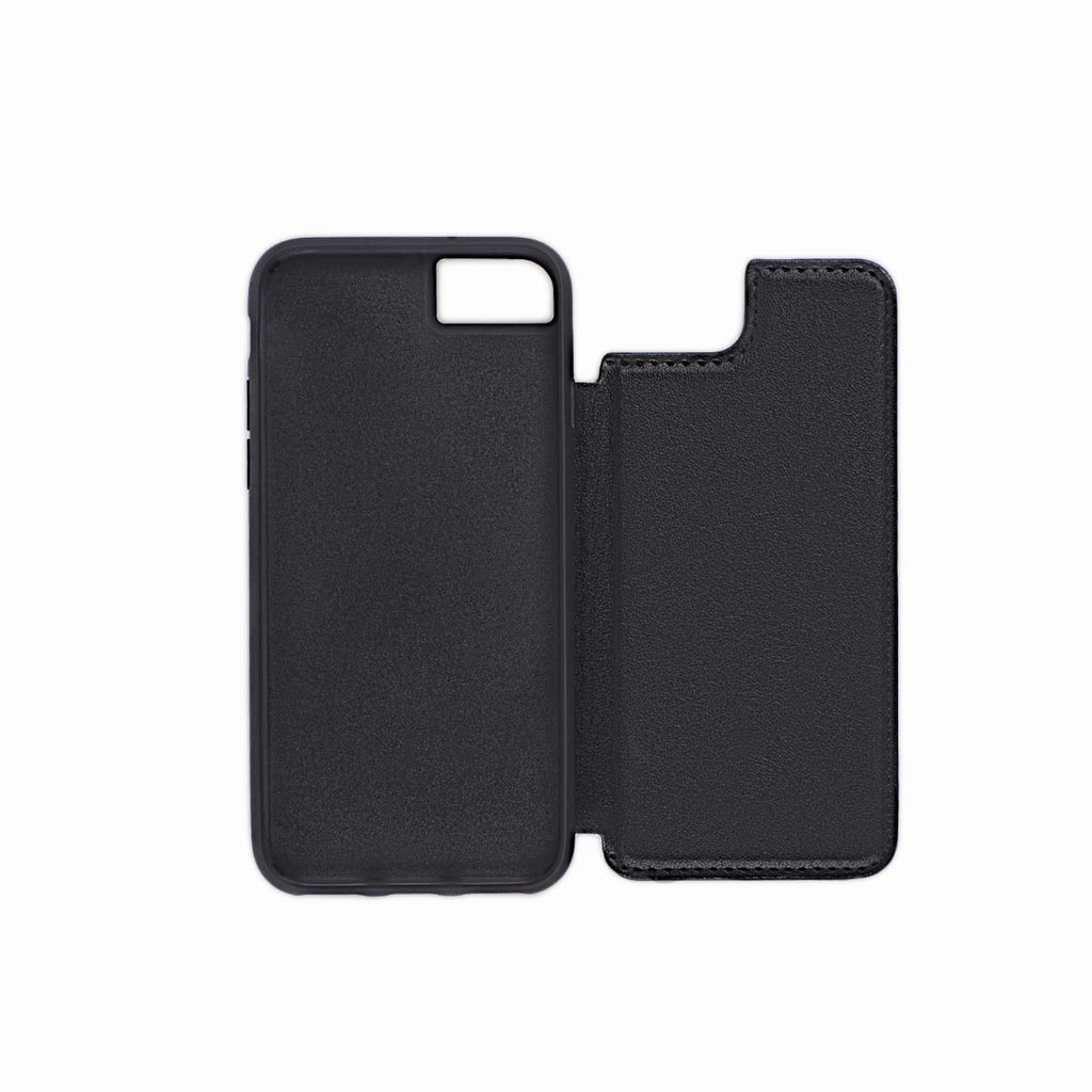 G-SP PU Leather Back Flip Kickstand Card Case Black For iPhone 6/6S/7/8