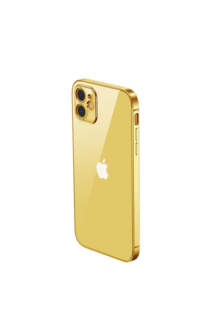 Mobilskal med Kameraskydd iPhone 12 Mini Guld/Klar
