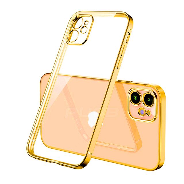 Mobilskal med Kameraskydd iPhone 12 Mini Guld/Klar