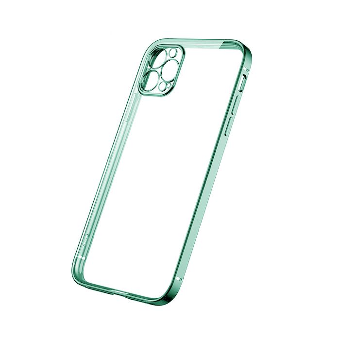 Mobilskal med Kameraskydd iPhone 12 Pro Grön/Klar