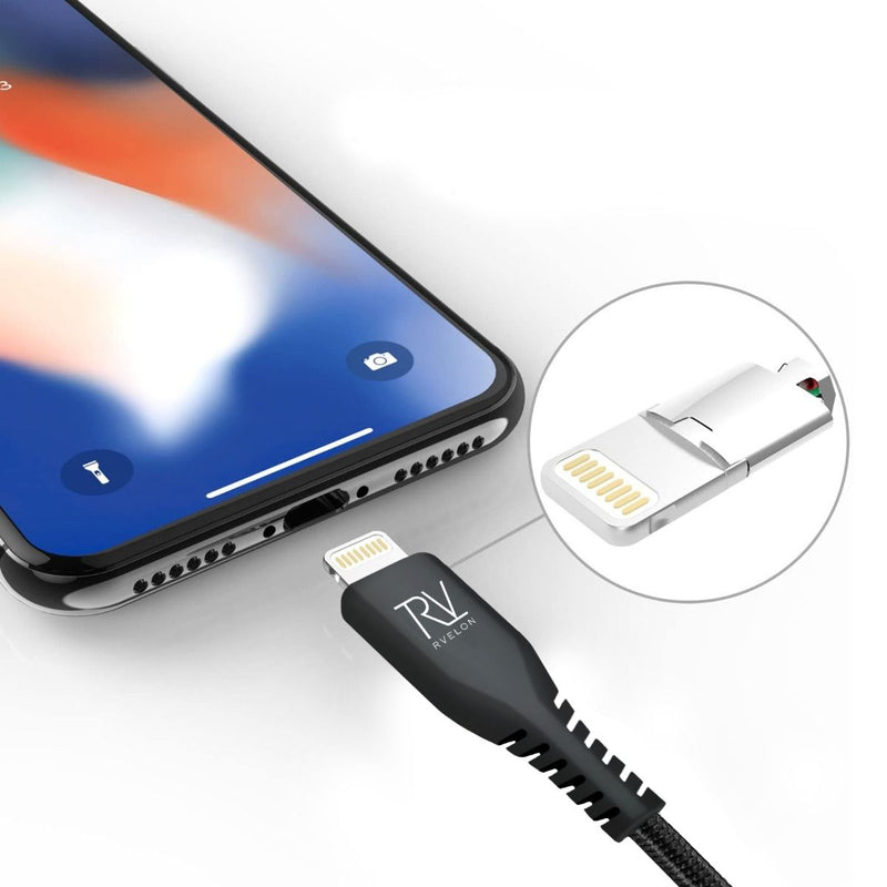 Rvelon USB-A till Lightning Kabel Flätad 1m