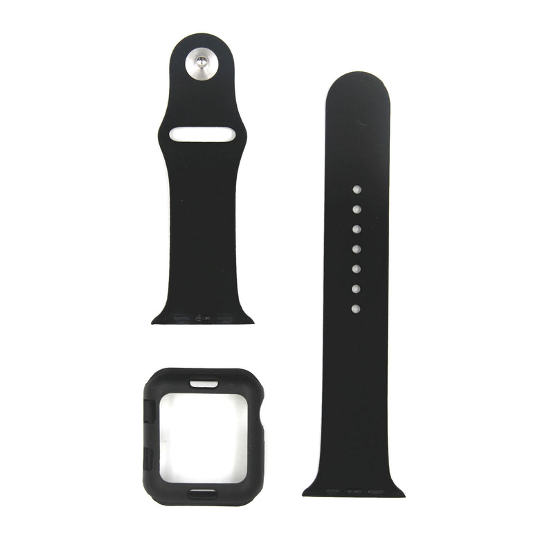 42mm 2 in 1 Scrub Case With Silicone Watchbands Black For iWatch Series 1/2/3 hos Phonecare.se